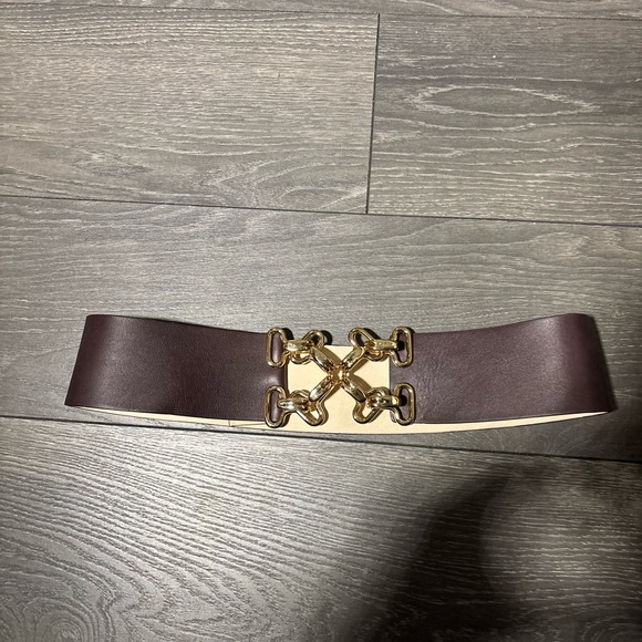 J. McLaughlin Accessories - J. McLaughlin Wide Brown Leather Belt Size Large
